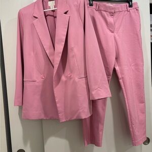 H&M Pink Blazer and Suit Pants Set